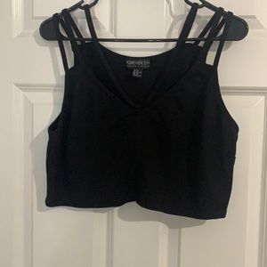 Black crop top with straps
